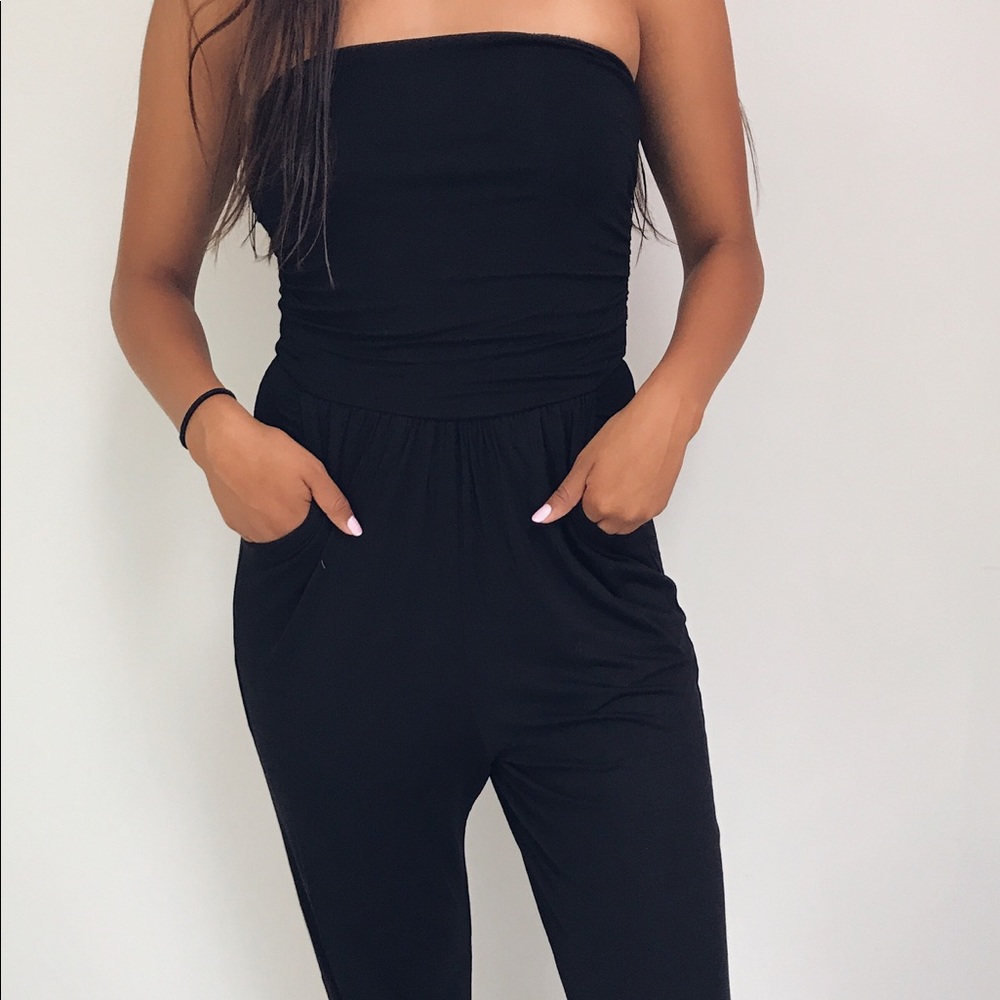 LAST 🆕 Genesis - Black Tube Top Jumpsuit - Picture 2 of 7
